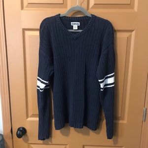 Aeropostale Men’s Blue Sweater W Striped Sleeve L
